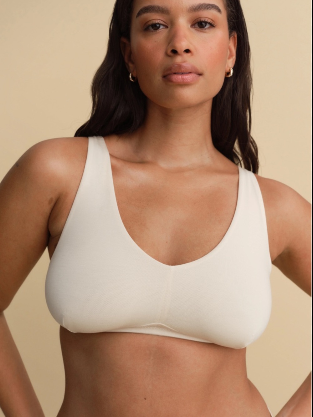 MATE The Label Tencel Comfort Wireless U-Neck Bra White XS NWT